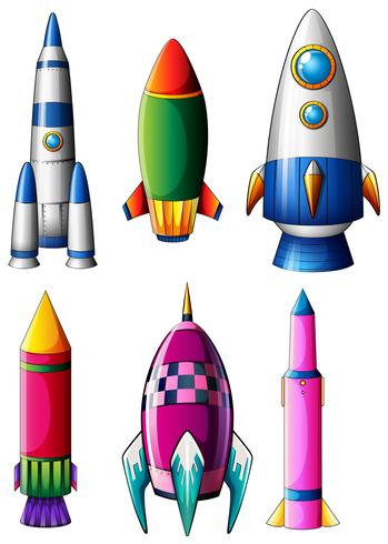 Verschillende raketontwerpen vector