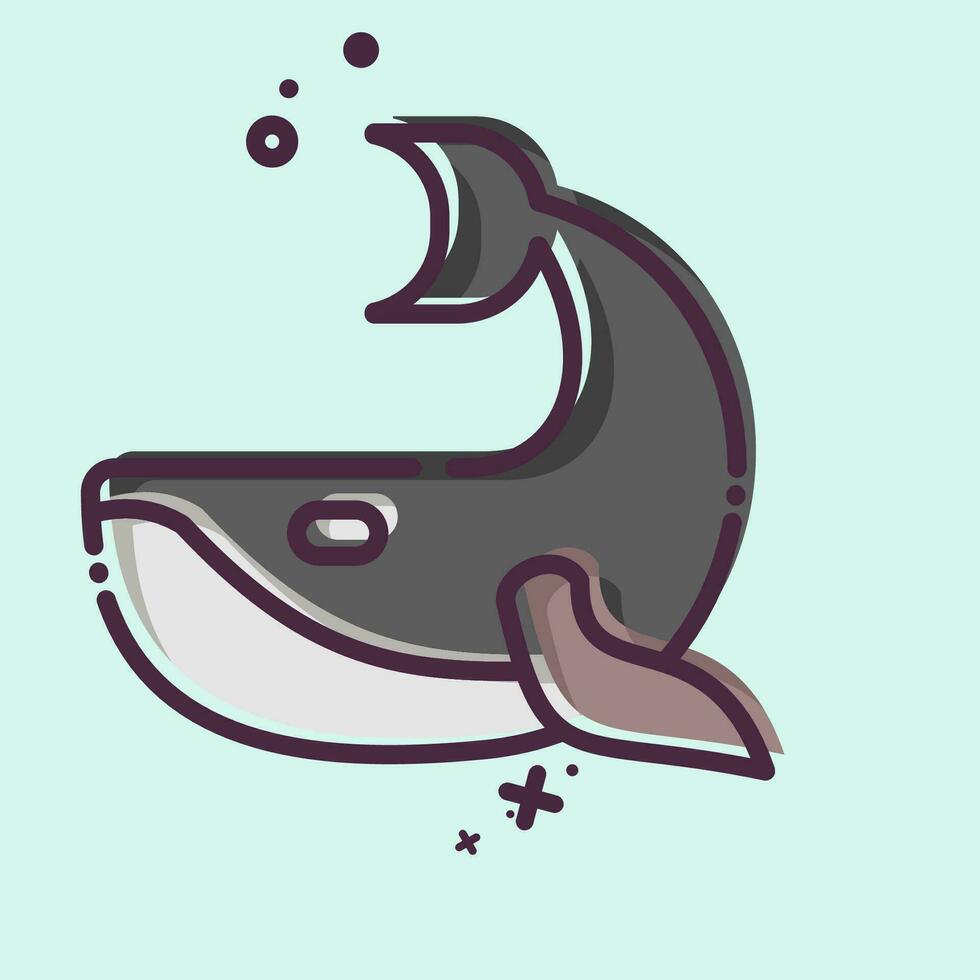 icoon walvis. verwant naar plastic verontreiniging symbool. mbe stijl. gemakkelijk ontwerp bewerkbaar. gemakkelijk illustratie vector