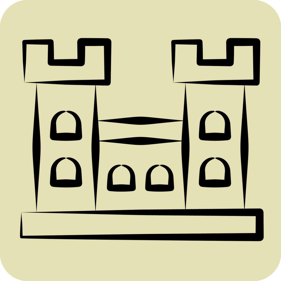 icoon malahide kasteel. verwant naar Ierland symbool. hand- getrokken stijl. gemakkelijk ontwerp bewerkbaar. gemakkelijk illustratie vector