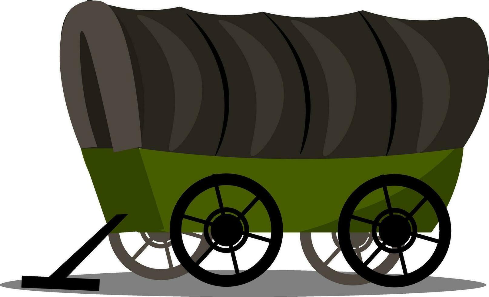 een gedekt wagon met wielen Aan een wit achtergrond vector