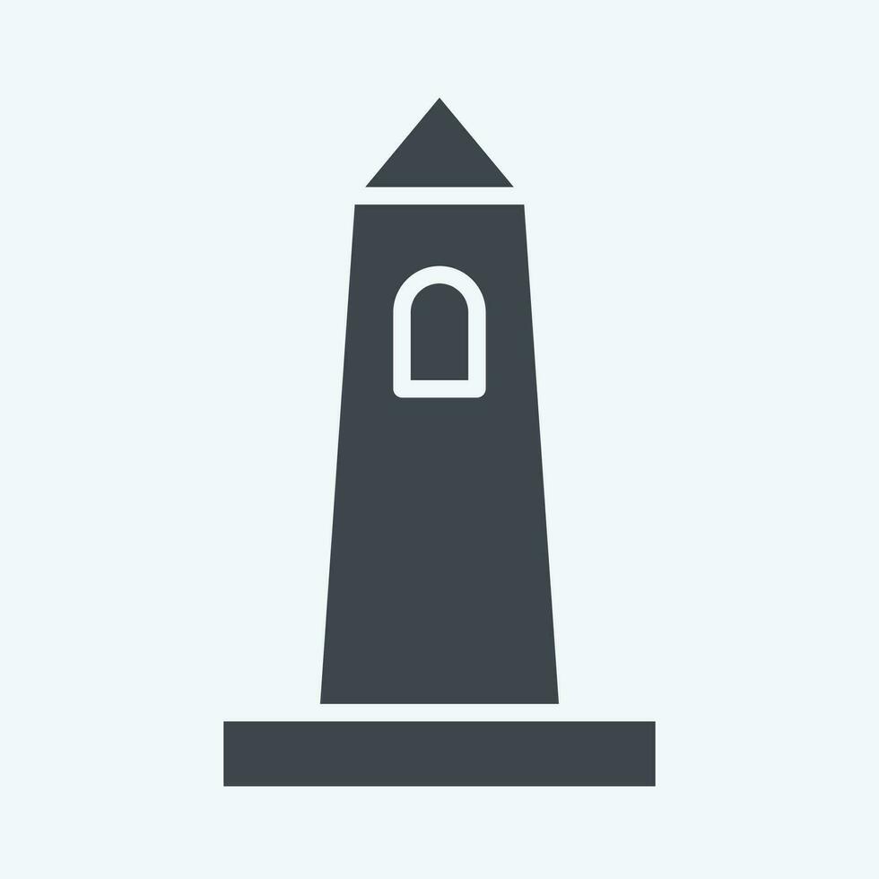 icoon rish ronde toren. verwant naar Ierland symbool. glyph stijl. gemakkelijk ontwerp bewerkbaar. gemakkelijk illustratie vector