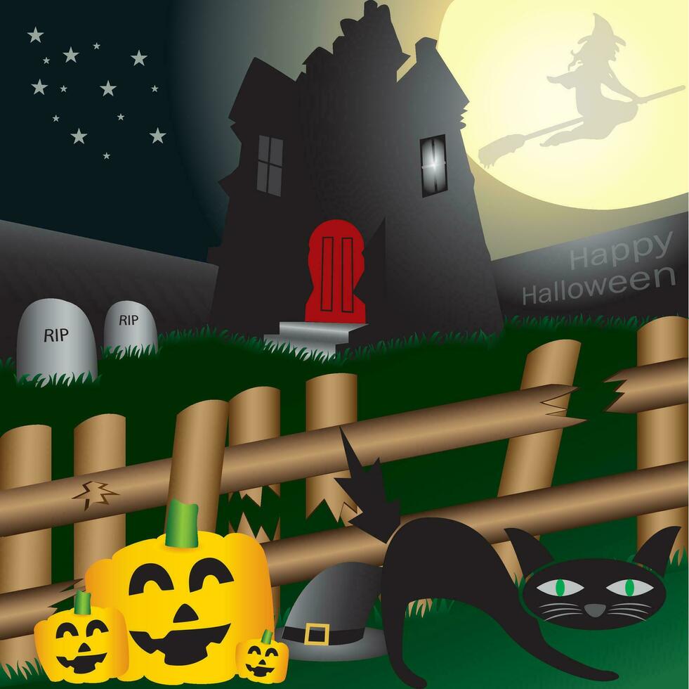 halloween achtervolgd illustratie vector