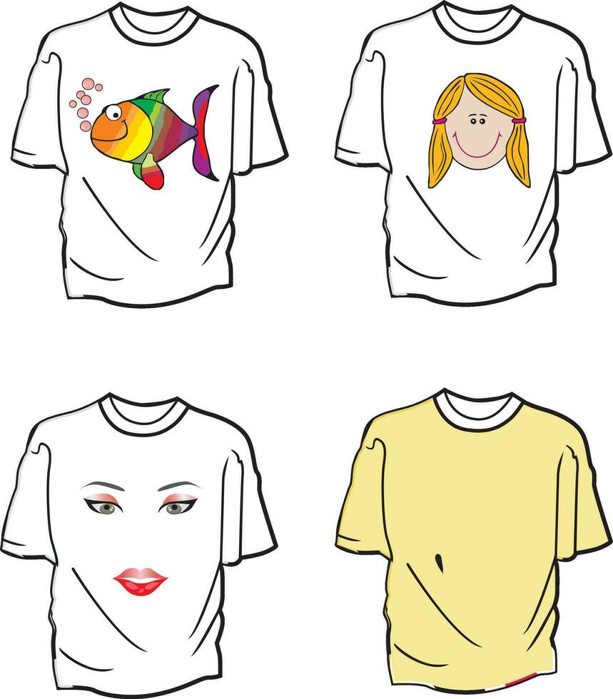 vier t-shirts illustratie vector