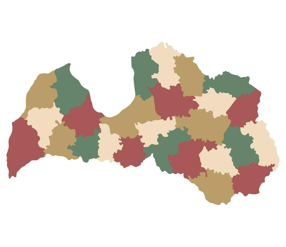 Letland kaart. kaart van Letland in administratief Regio's vector