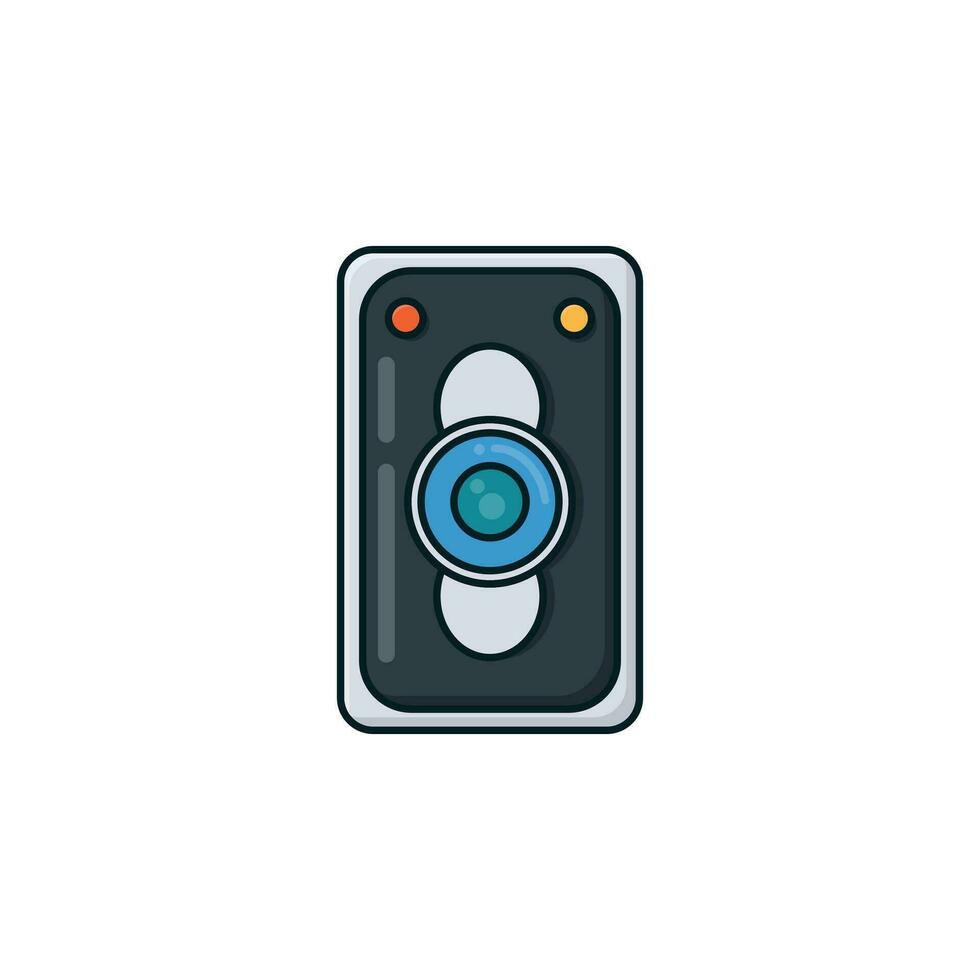 gemakkelijk camera icoon vol kleur schattig tekenfilm ontwerp stijl geïsoleerd door wit kleur vector