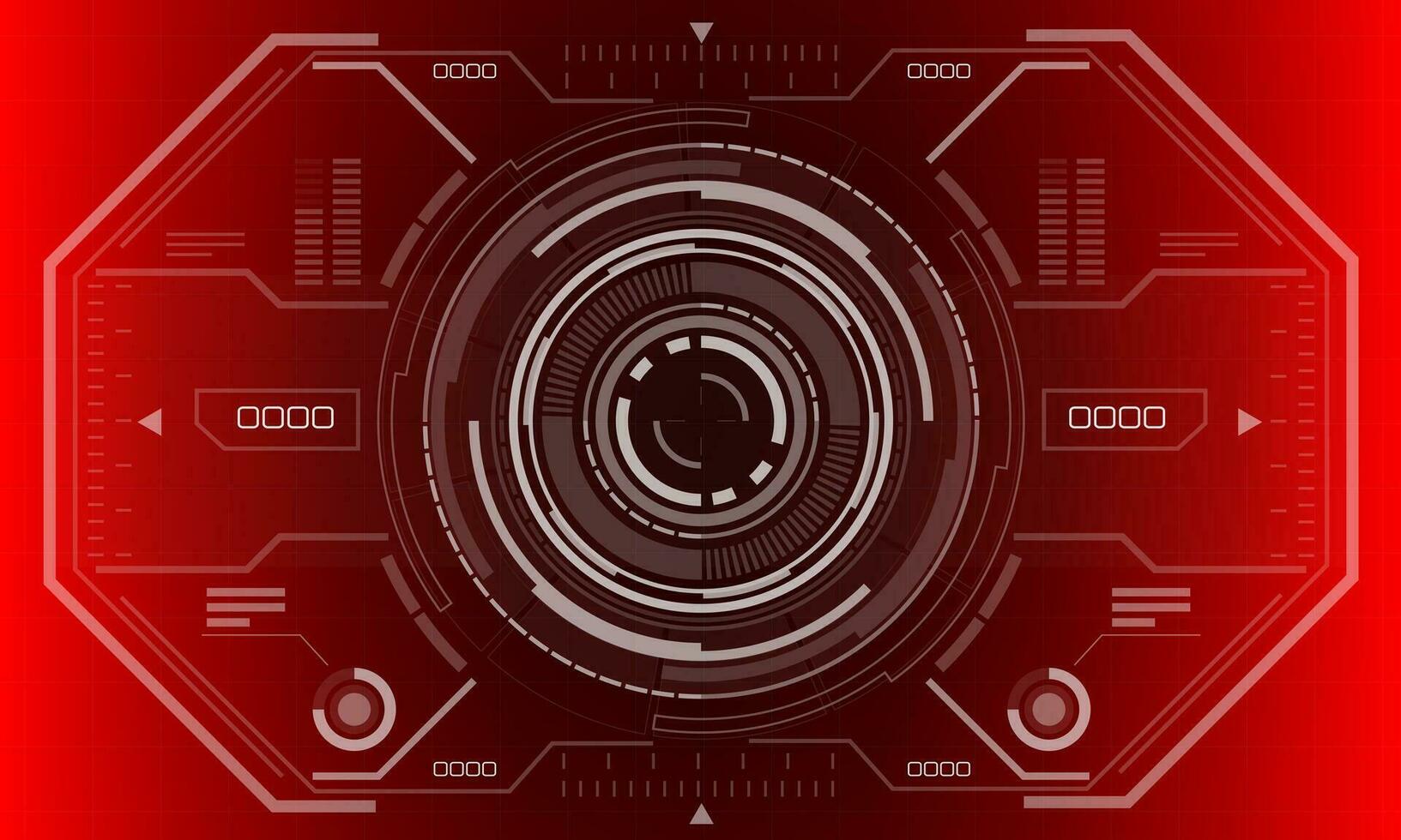 hud sci-fi cirkel koppel scherm visie wit meetkundig ontwerp virtueel realiteit futuristische technologie creatief Scherm Aan rood vector