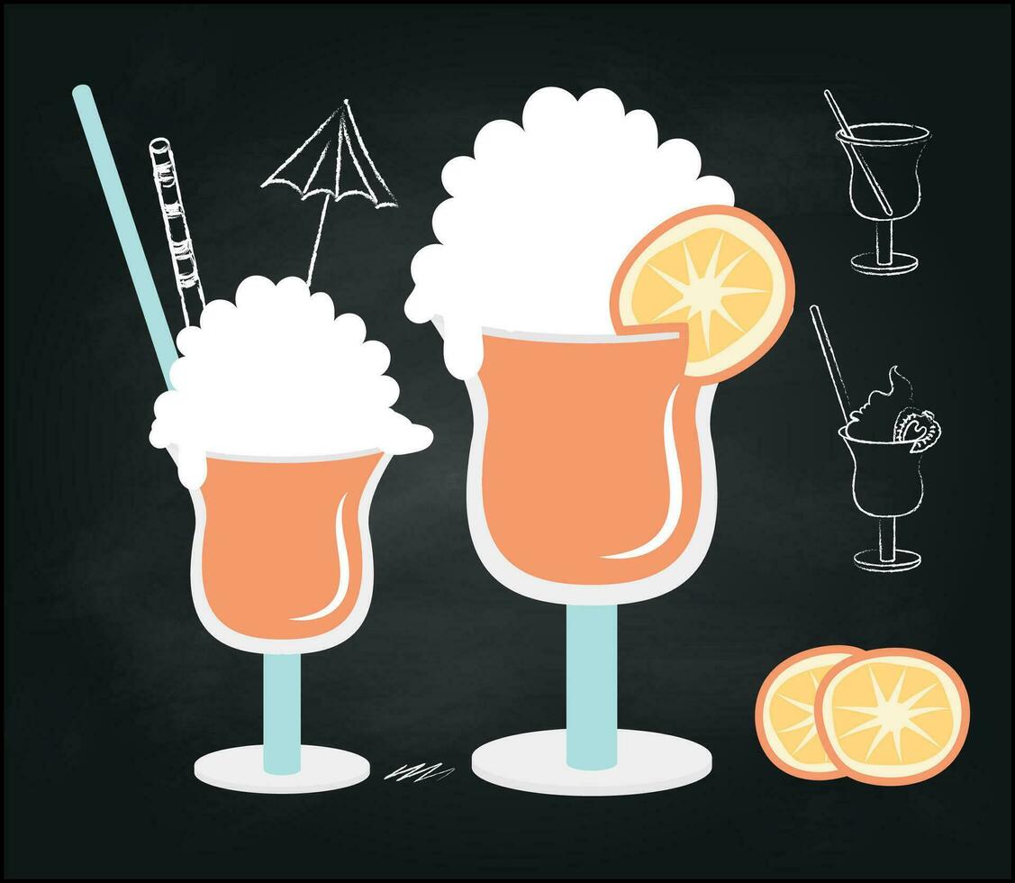 cocktail Aan zwart achtergrond voor viering ontwerp. vector