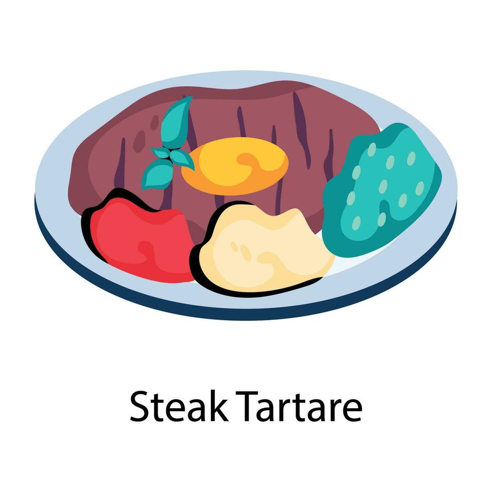 modieus steak tartaar vector