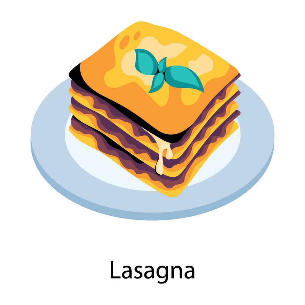 modieus lasagne concepten vector