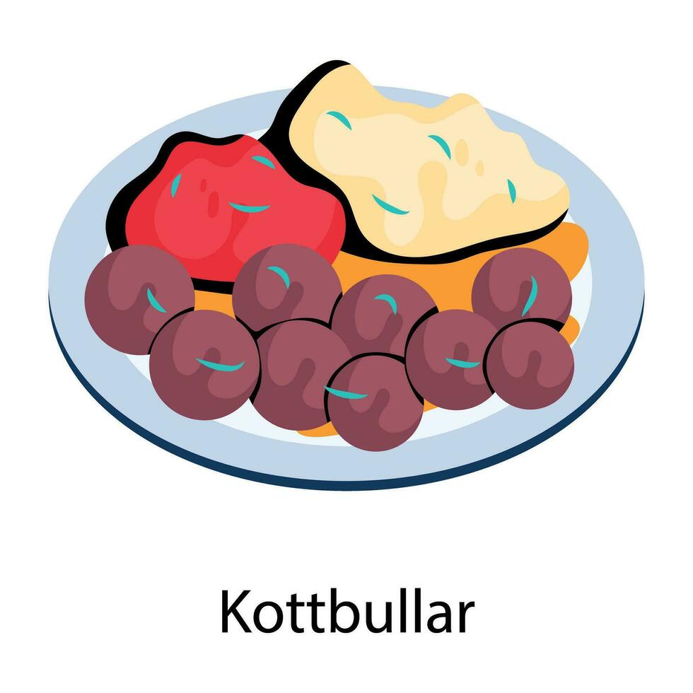 modieus kottbullar concepten vector