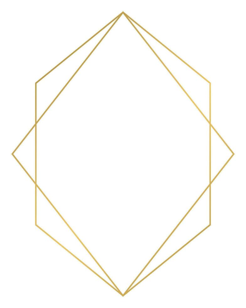 luxe gouden meetkundig vorm kader illustratie. vector