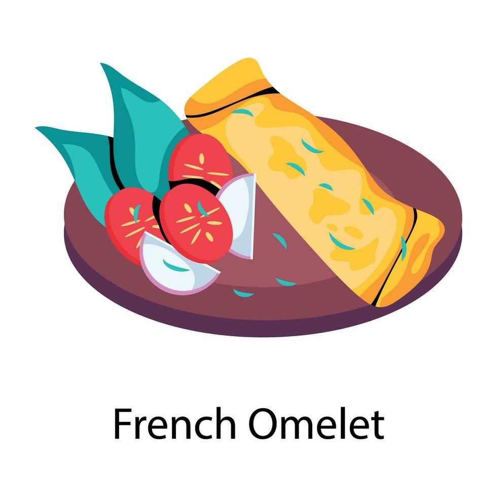 modieus Frans omelet vector