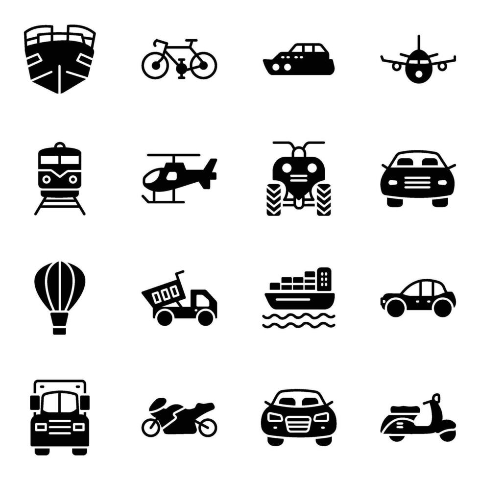 pak van automotive vervoer vector pictogrammen