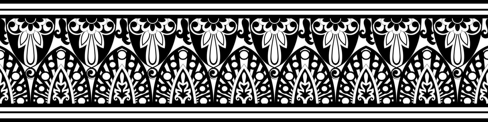 naadloos meetkundig grens. polynesisch pols tatoeages zwart armband patroon. traditioneel Maori ontwerp voor creëren Sjablonen en het drukken patronen. vector