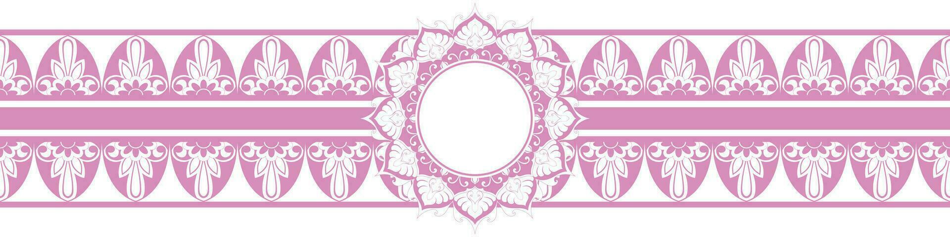 mandala patroon met roze cirkels en wit cirkels in de centrum voor toevoegen berichten naar bruiloft kaarten voor de bruid en bruidegom. vector