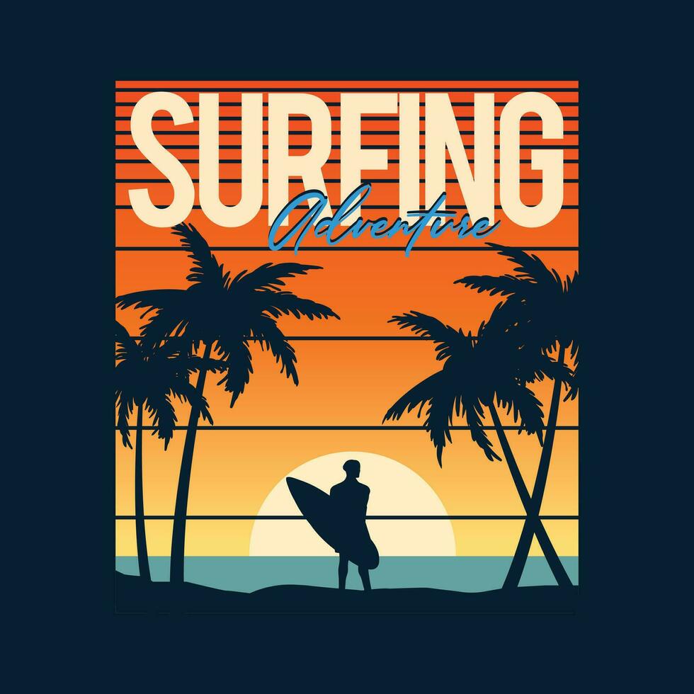 surfing artwork voor t-shirt ontwerp vector