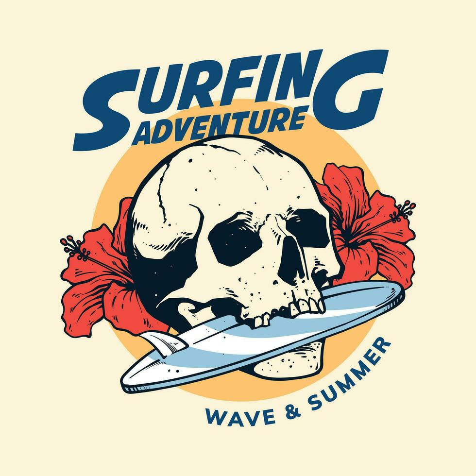 surfing artwork voor t-shirt ontwerp vector