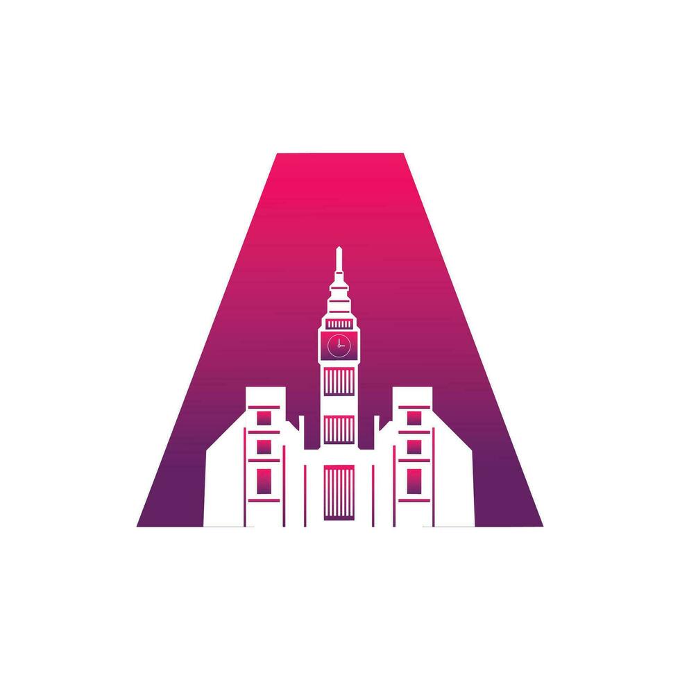een Brits klok toren logo vector