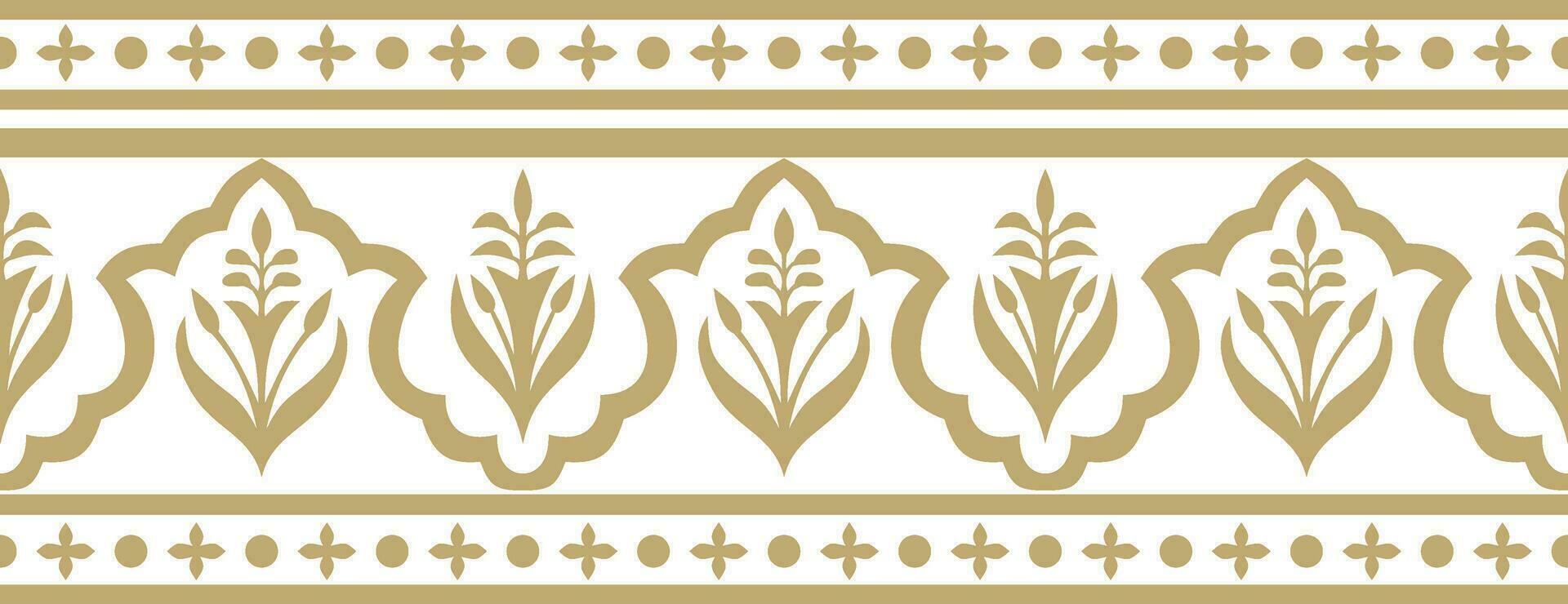 vector naadloos nationaal gouden ornament van oude Perzië. Iraans etnisch eindeloos grens, kader.