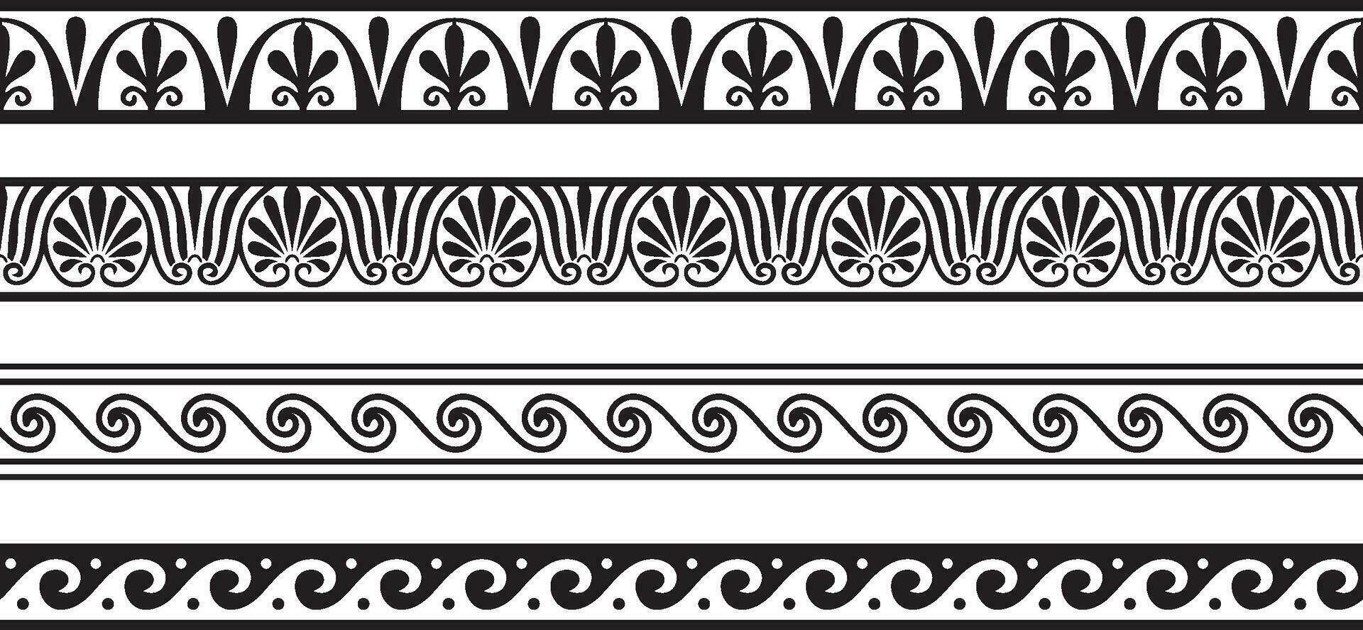 vector naadloos Grieks klassiek ornament. patroon voor een grens en een kader. oude Griekenland en de Romeins rijk