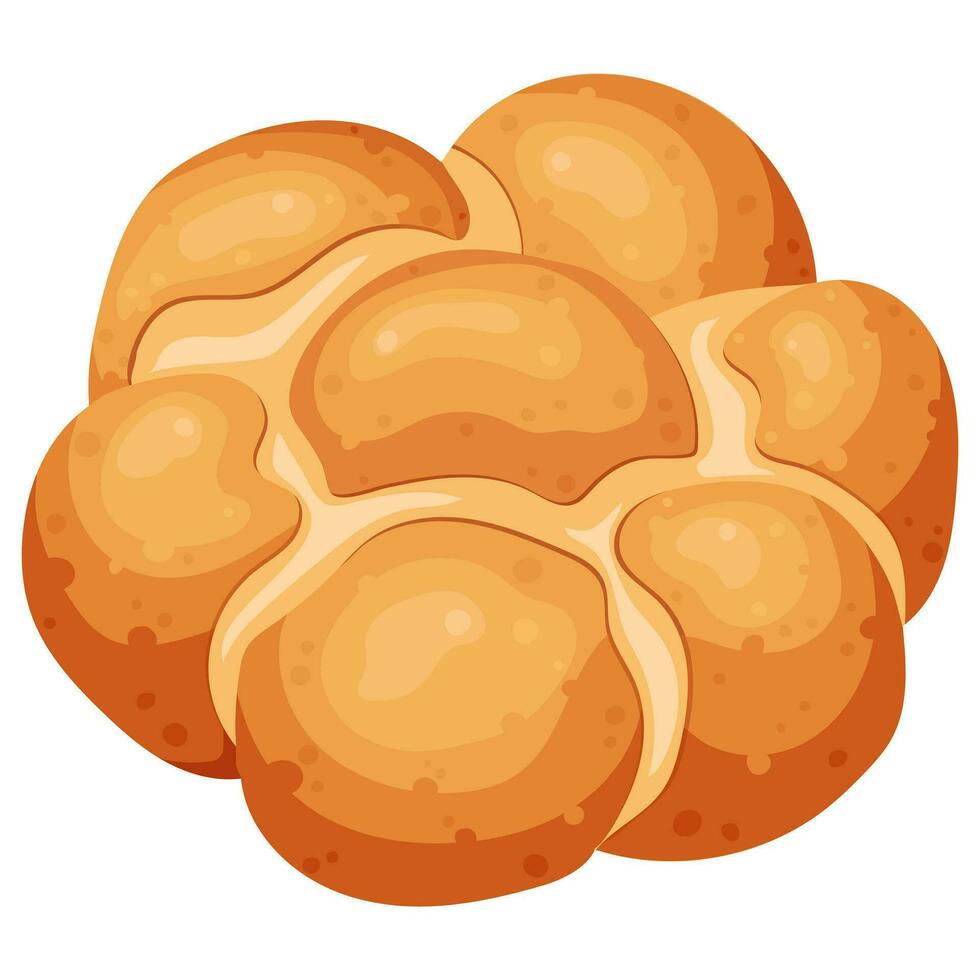 een gevlochten tarwe brood. vector illustratie Aan een wit achtergrond