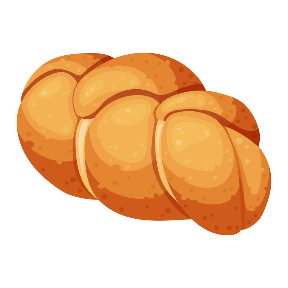 een gevlochten tarwe brood. vector illustratie Aan een wit achtergrond