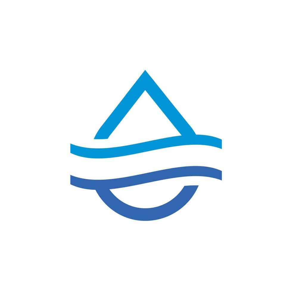water logo laten vallen water en Golf symbool, minimalistische logo concept vector