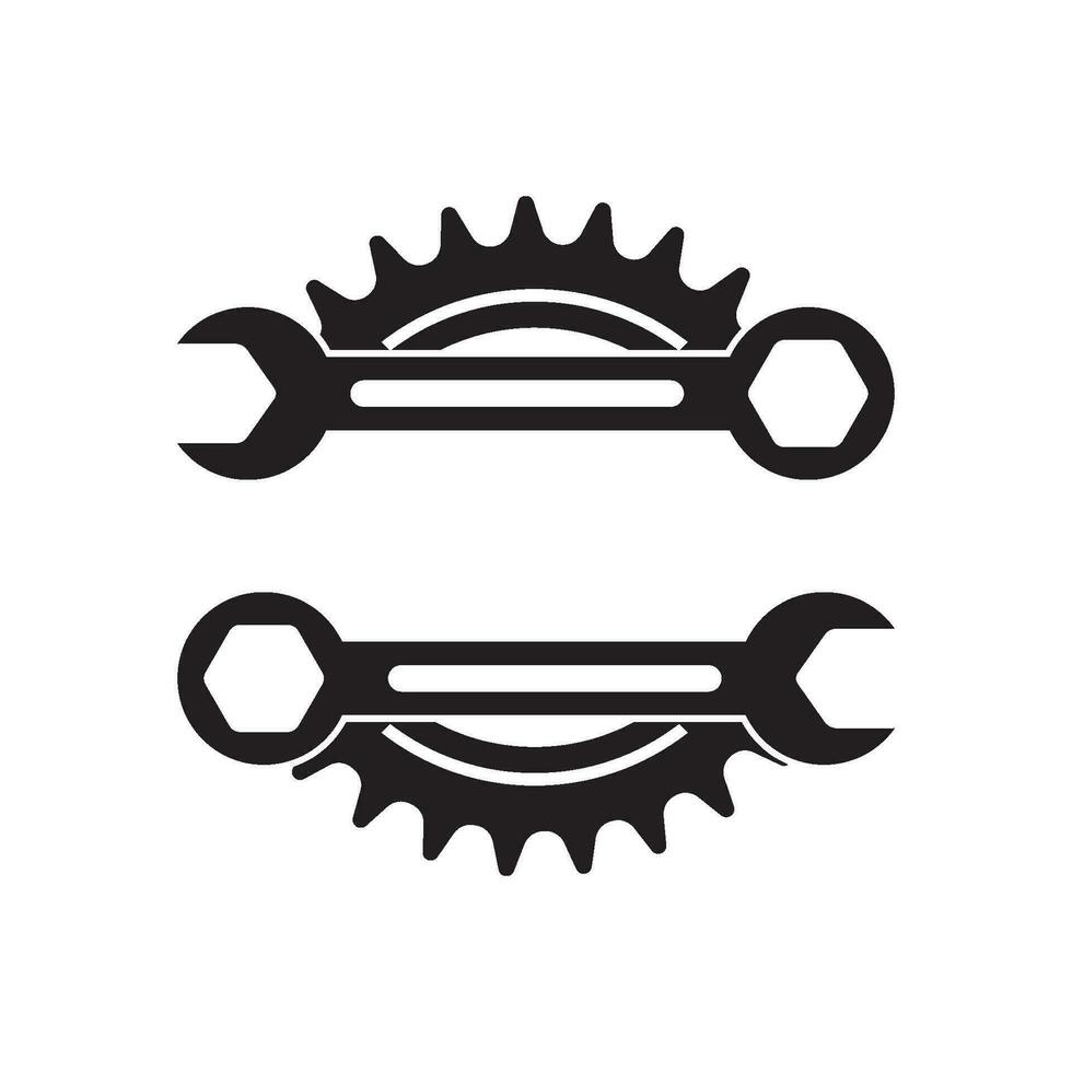 reparatie winkel of automotive icoon vector illustratie symbool ontwerp