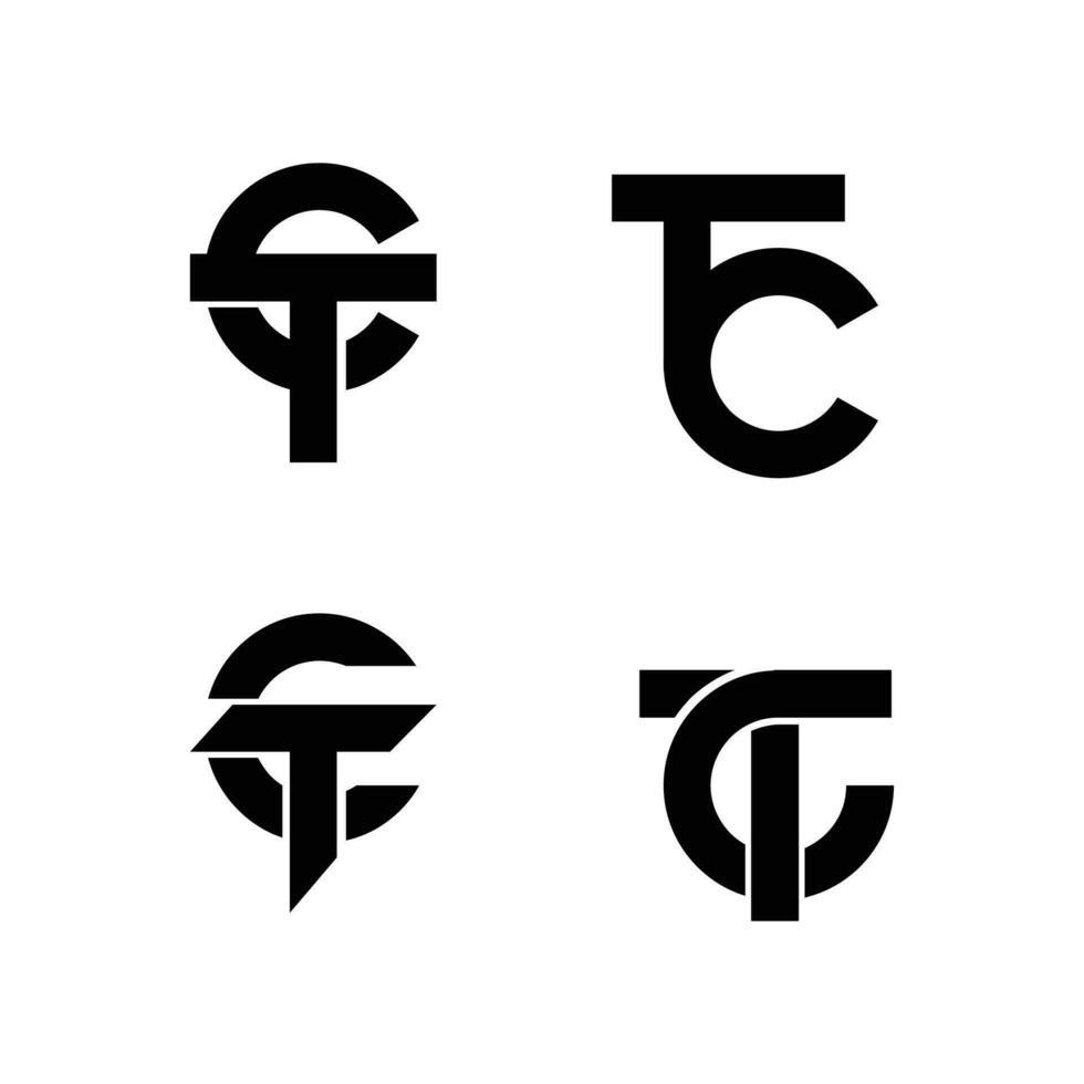 tc ct brief logo icoon ontwerp vector