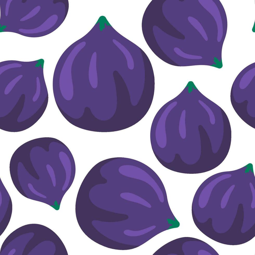 fig fruit vector naadloos patroon in vlak stijl. decoratief achtergrond voor rijp biologisch voedsel. wit achtergrond.