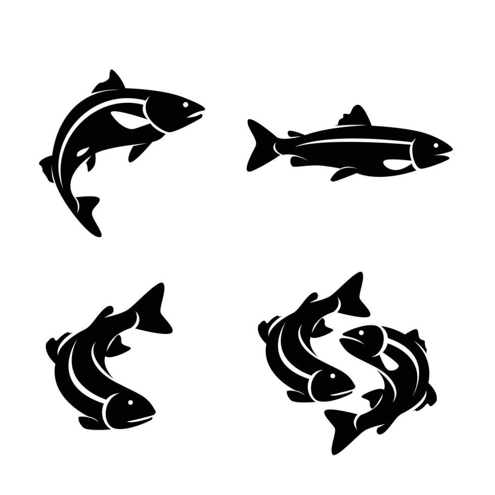 Zalm vis silhouet logo icoon ontwerp illustratie vector