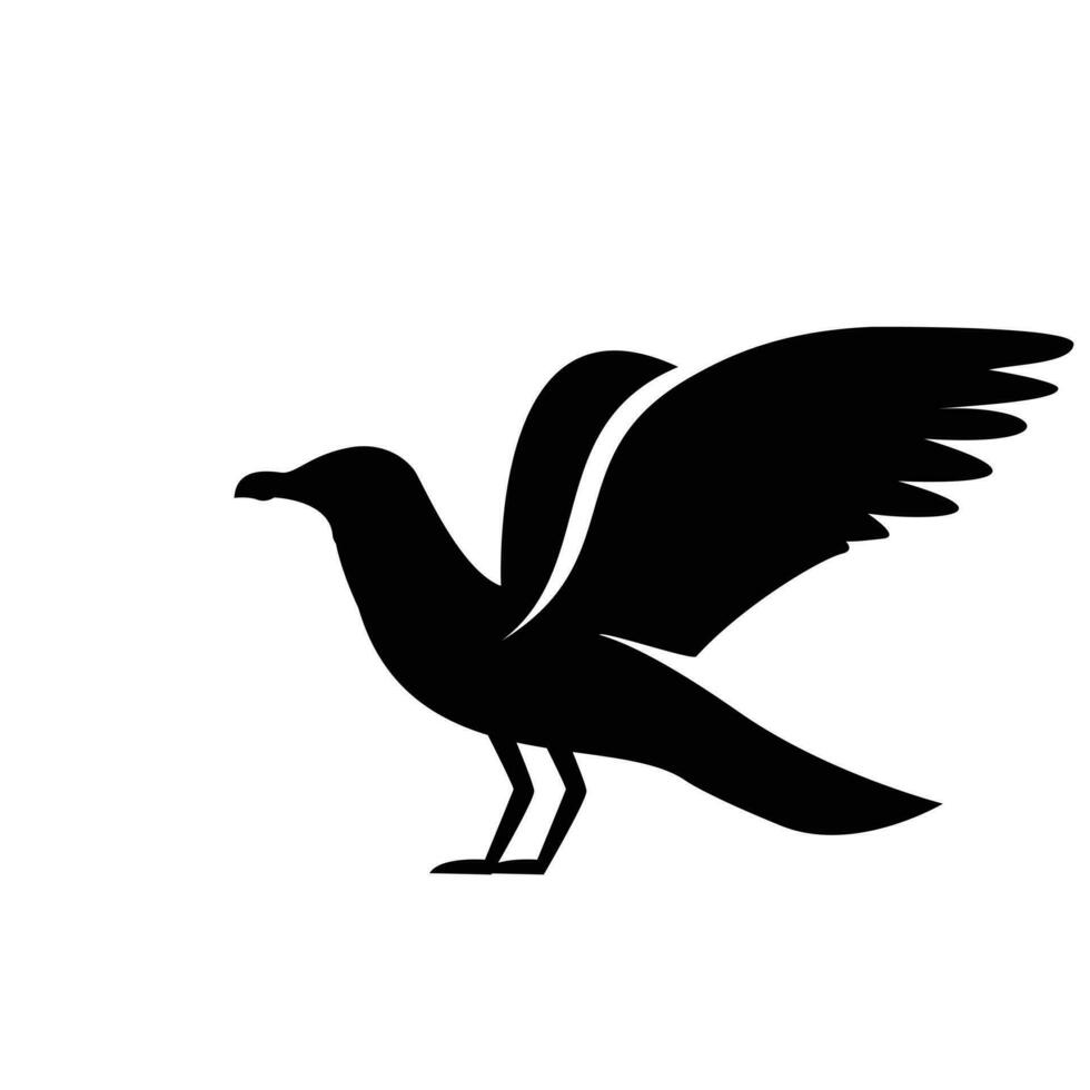 zeemeeuw silhouet zwart wit logo icoon ontwerp vector