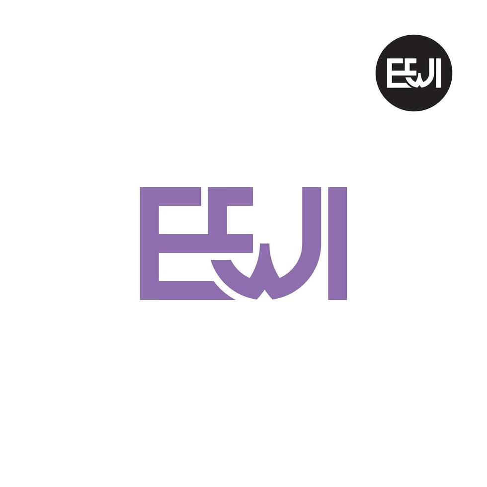 brief ewi monogram logo ontwerp vector