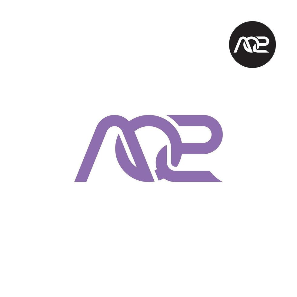 brief ao2 monogram logo ontwerp vector