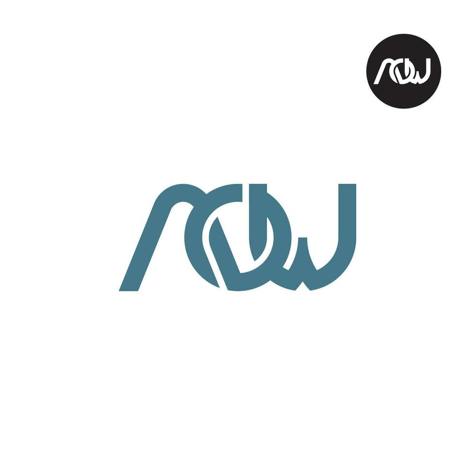 brief aow monogram logo ontwerp vector