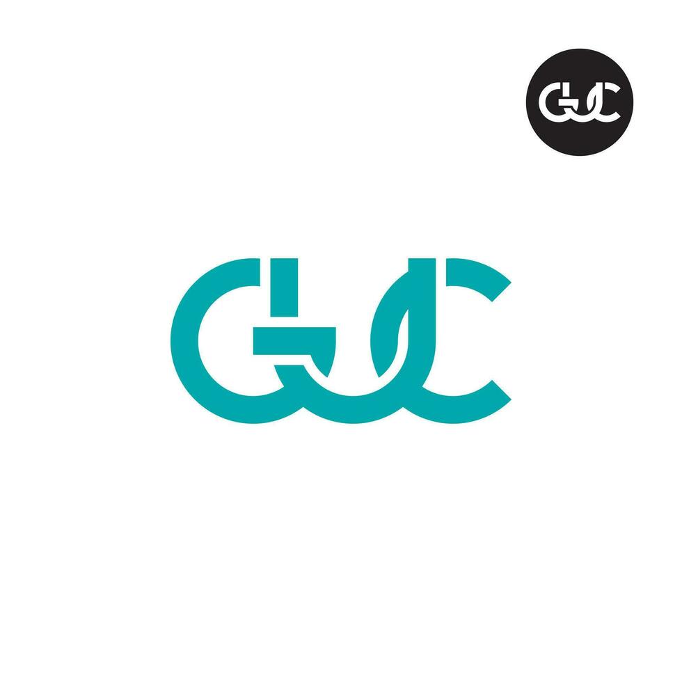 brief guc monogram logo ontwerp vector