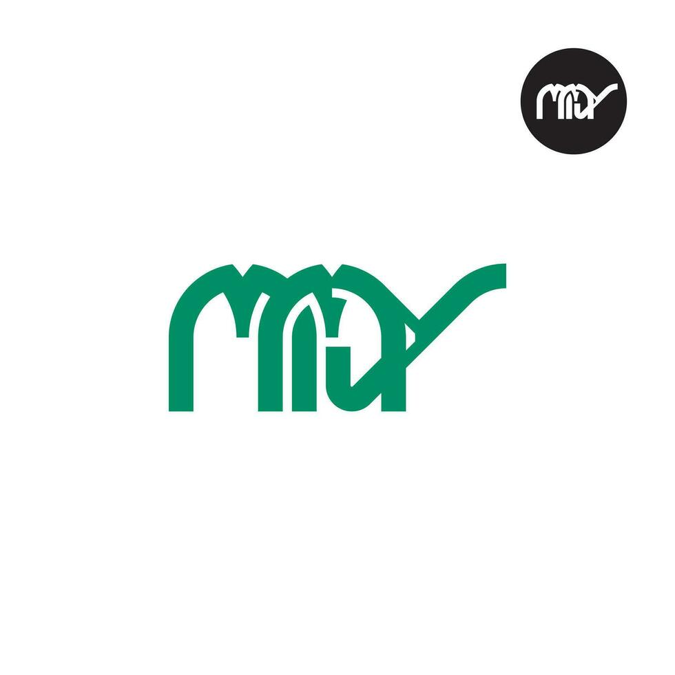 brief mmy monogram logo ontwerp vector