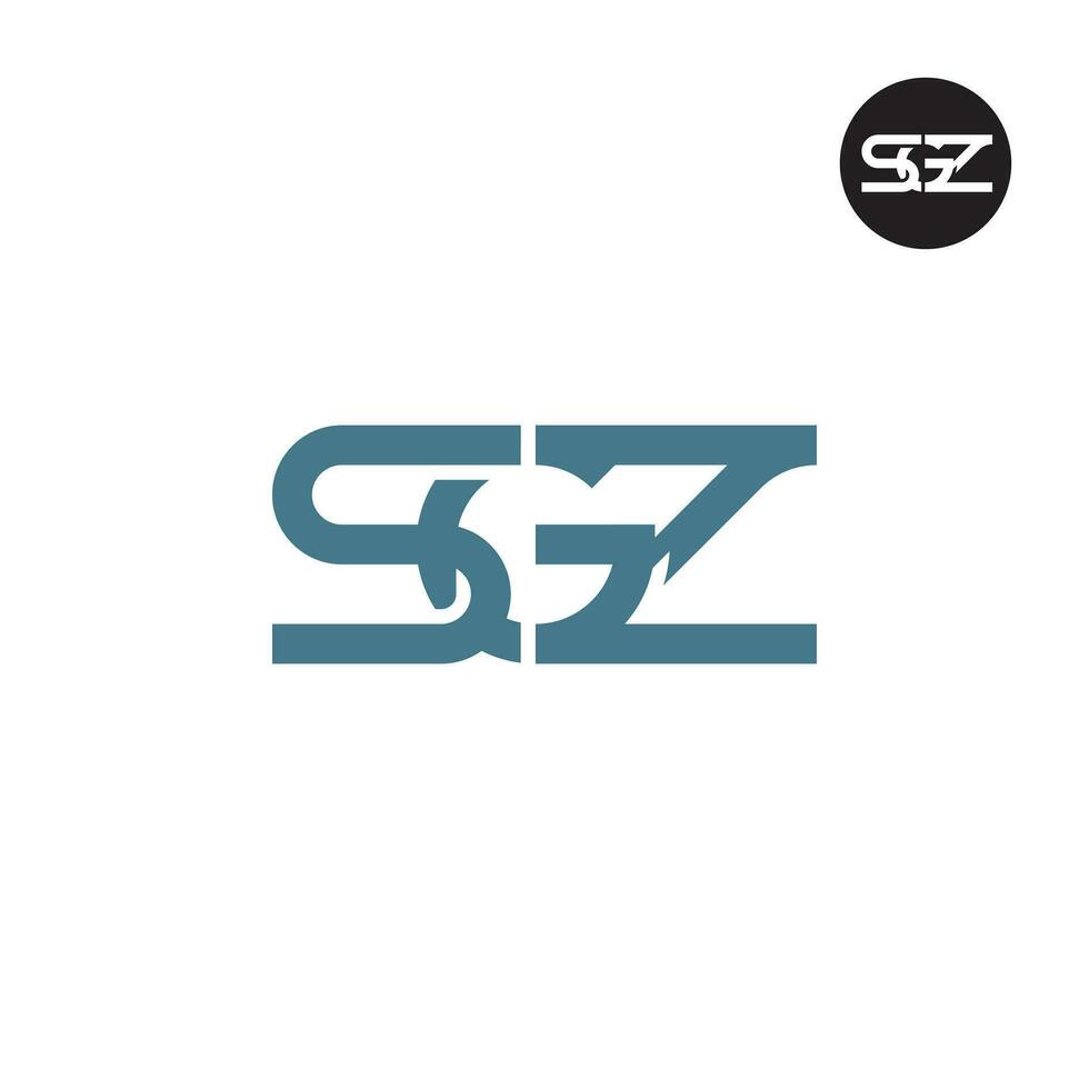 brief sgz monogram logo ontwerp vector