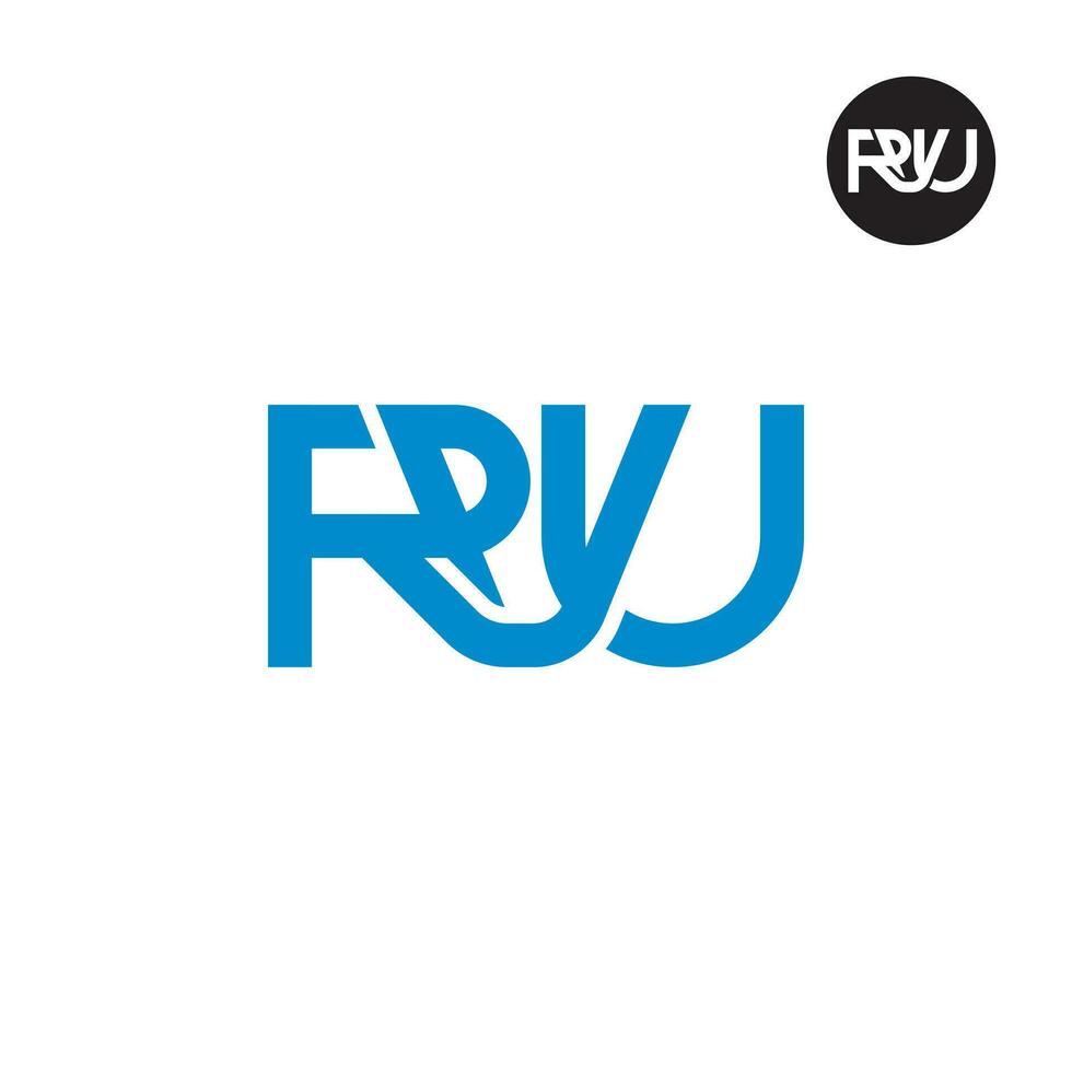 brief rvu monogram logo ontwerp vector