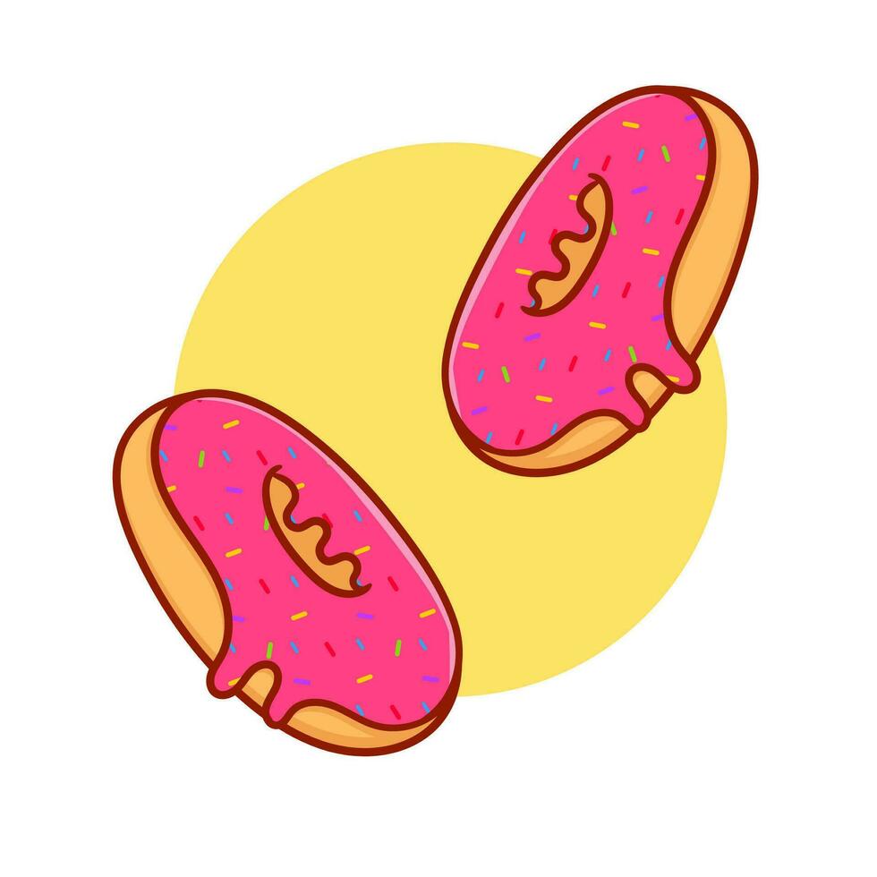 donut tekenfilm vlak stijl. snel voedsel concept ontwerp. geïsoleerd wit achtergrond. vector kunst illustratie.