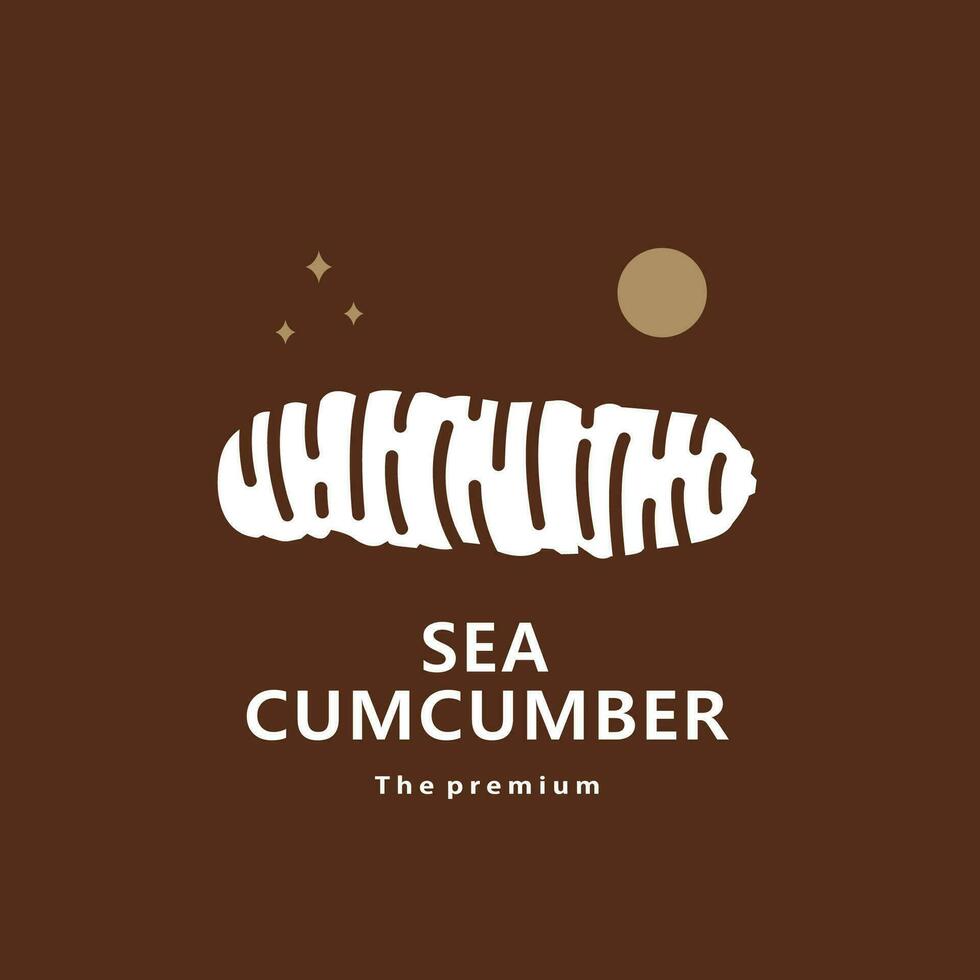 dier zee komkommer natuurlijk logo vector icoon silhouet retro hipster