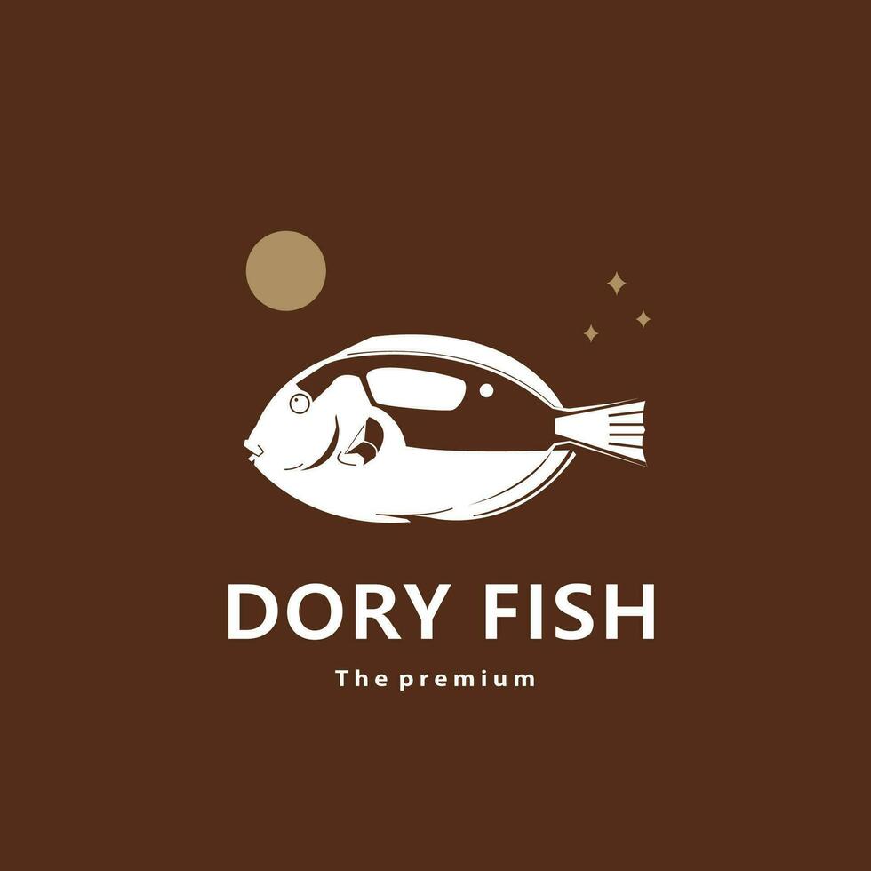 dier dory vis natuurlijk logo vector icoon silhouet retro hipster