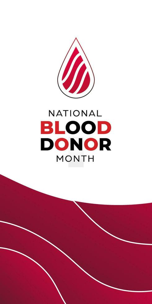 nationaal bloed schenker maand vector ontwerp met kopiëren ruimte Oppervlakte. sjabloon voor campagne, banier, poster, sociaal media, achtergrond