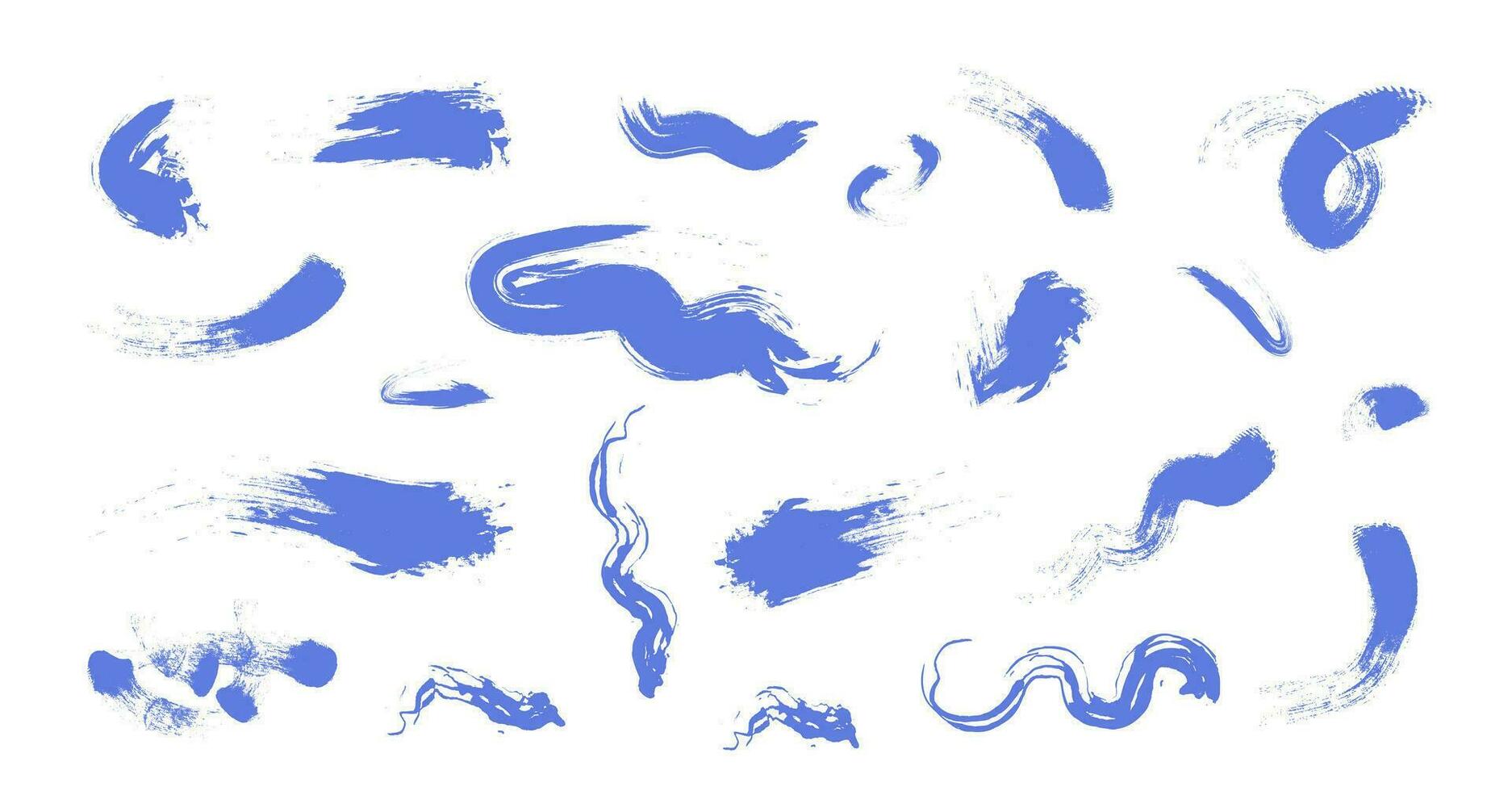 abstract borstel beroertes reeks hand- getrokken vector illustratie, vormloos inkt spatten, getextureerde vlekken, grunge ontwerp elementen verzameling, abstract achtergrond
