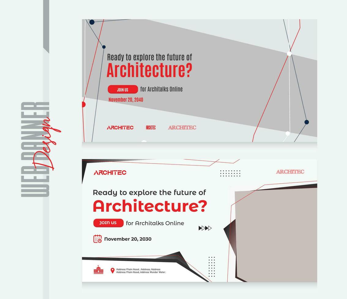 modern architectuur web banier ontwerp vector