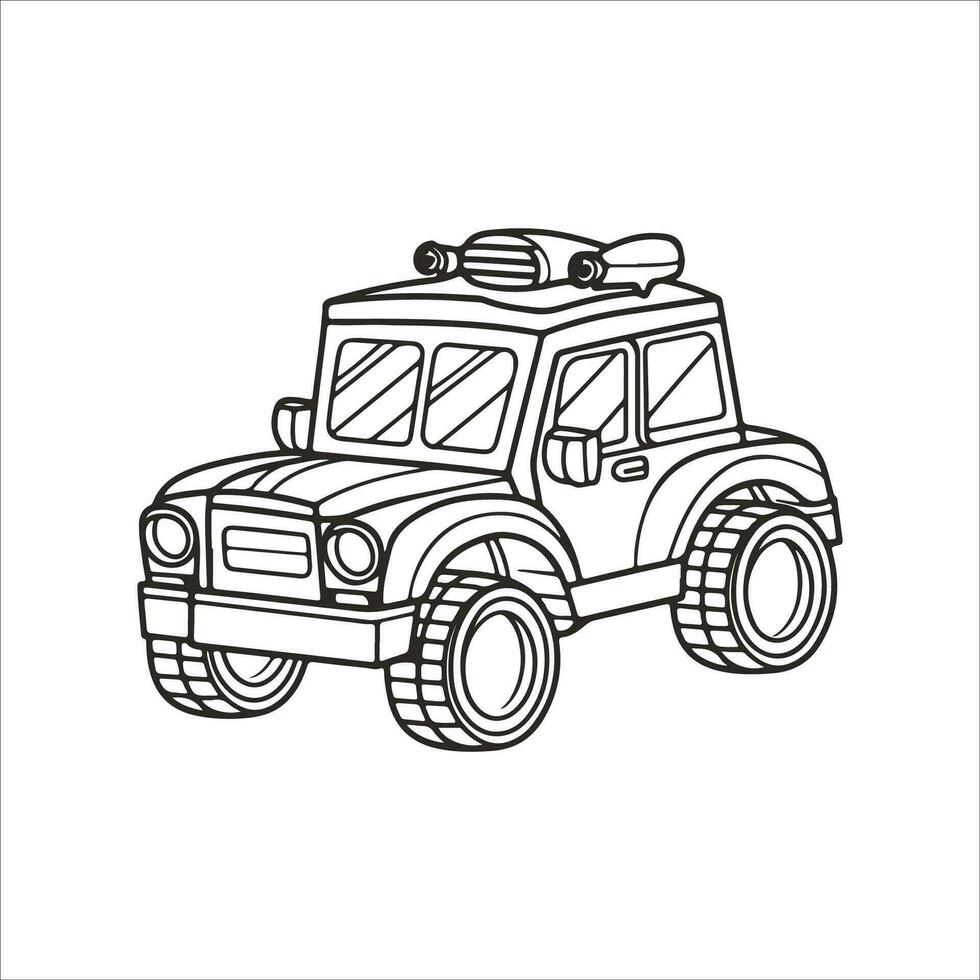 vector illustratie van voertuig kleuren bladzijde schets