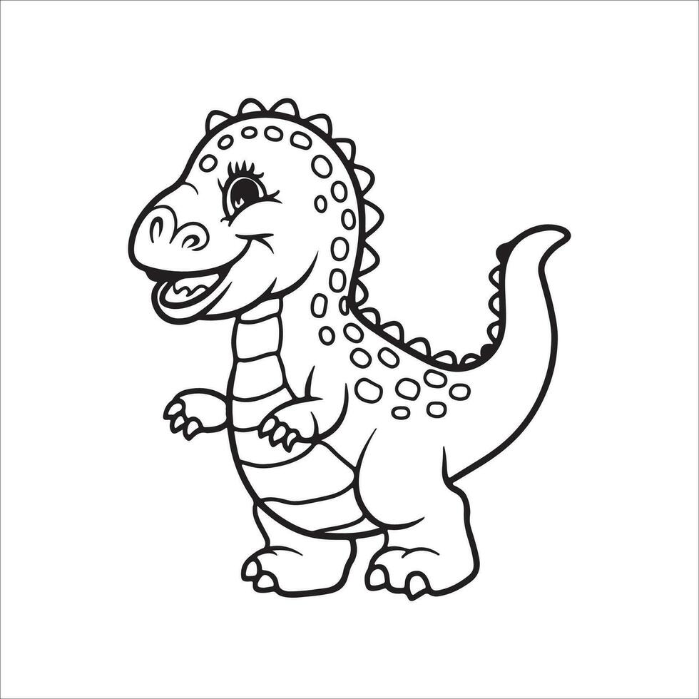 vector schattig kleur boek met dinosaurus