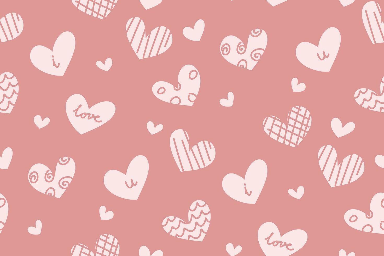 roze hart tekening patroon achtergrond vector