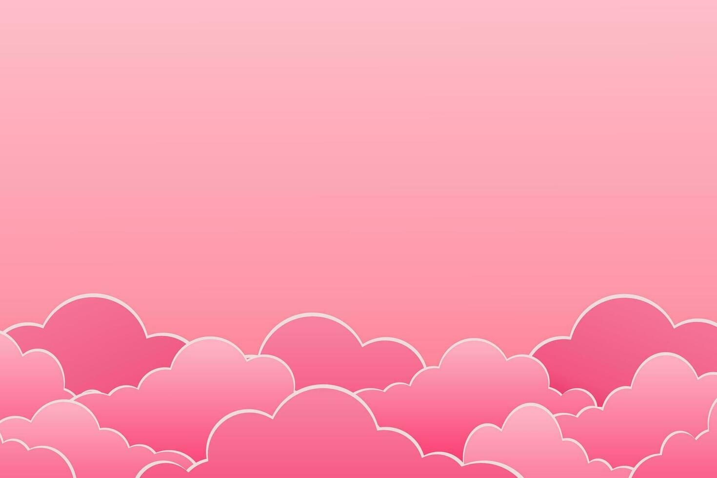 valentijnsdag dag achtergrond met roze wolken verkoop adverteren 3d banier vector illustratie.