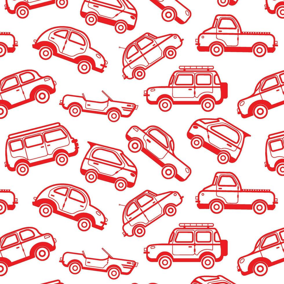 patroon naadloos auto's gemakkelijk minimalistische achtergrond kinderen vector